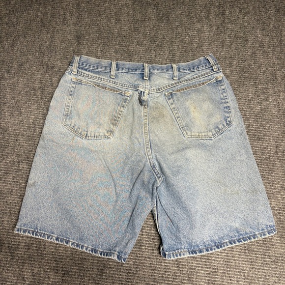 Wrangler Mens‎ Denim Shorts Light Wash Workwear Carpenter Style Size 36 - Picture 3 of 4